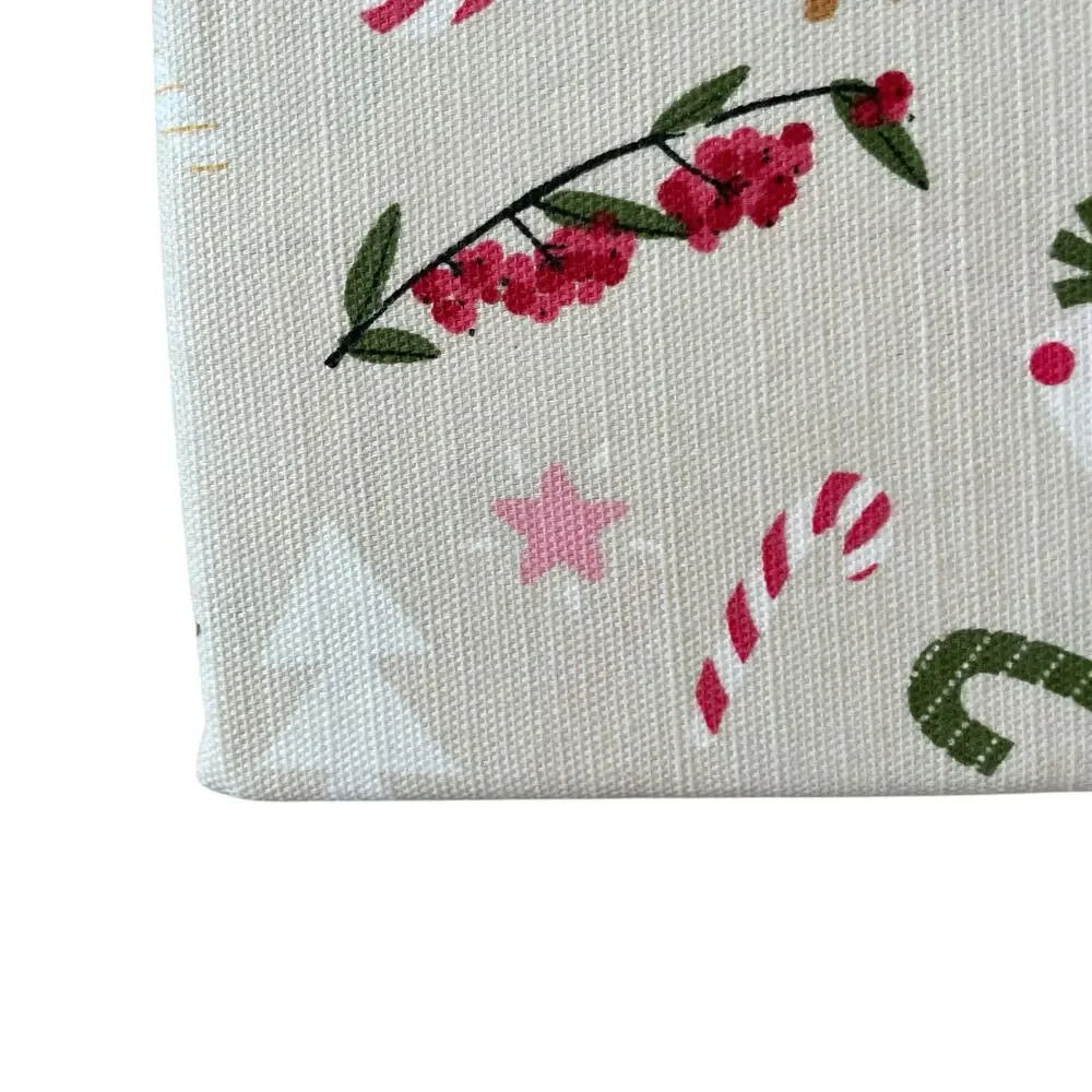 Twilight Town Christmas Fabric Shower Curtain Pop of Color Holiday 72x72 NEW
